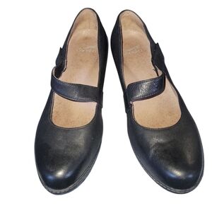 Dansko Roxanne Black Nubuck Leather Comfort Mary Jane Wedge Shoes Sz EU 41 US 10
